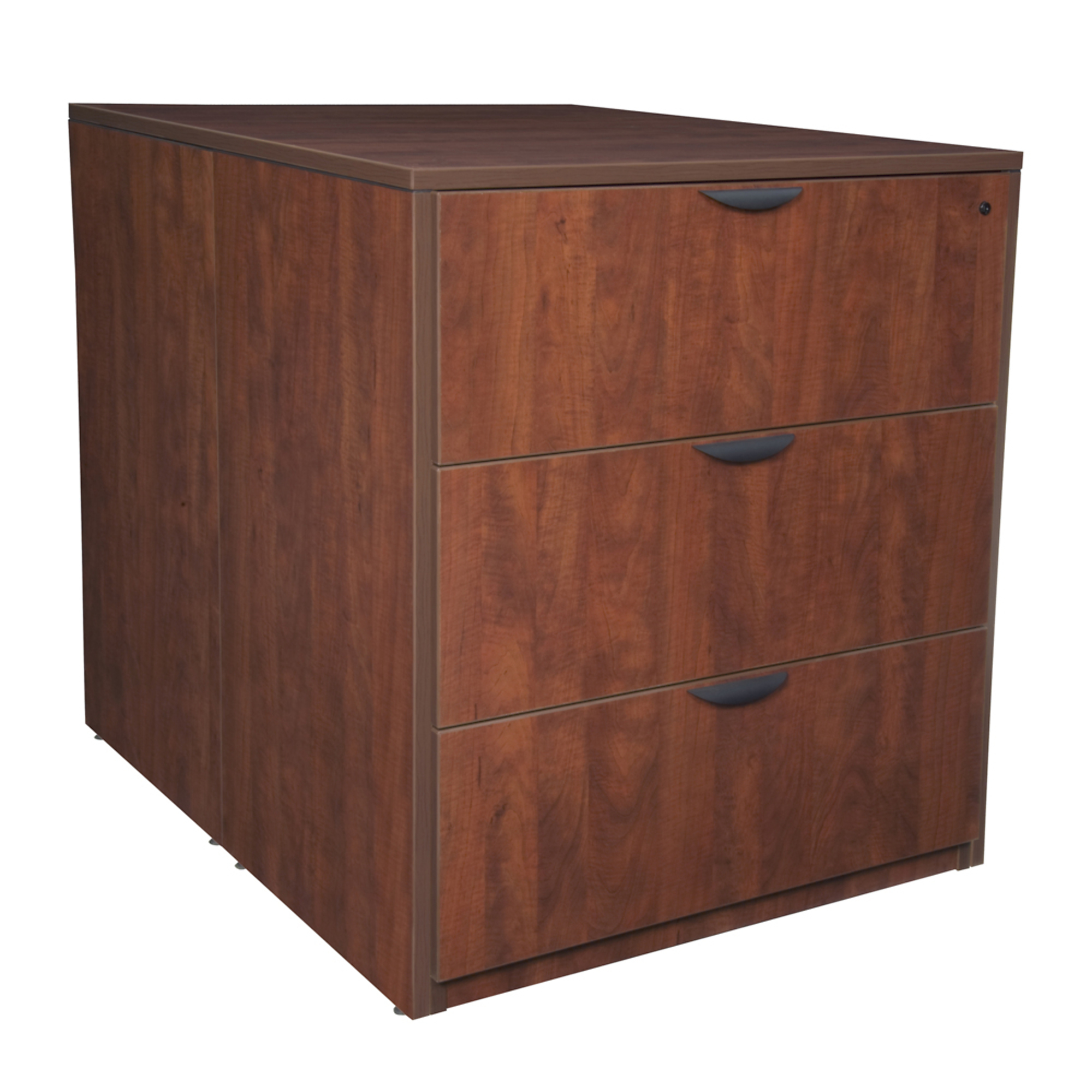 Regency Legacy Stand Up Back-to-Back Lateral File Desk — Cherry, 3 Locking Drawers, Model# LSLFSD3646CH